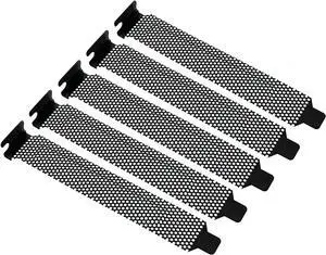 M PCI Slot Cover 5PCS Black PCI Bracket Vented Slot Covers Hard Steel Dust Filter Blanking Plate with Screws for Computer Cases