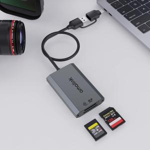 CFexpress Type A &SD UHS-II USB3.2 GEN2 Card Reader, amalink Dual Slot CFexpress Type A Memory Card Reader Adapter. with USB A/USB C connectors.Support CFexpress Type A and SD4.0 UHS-II Memory Cards