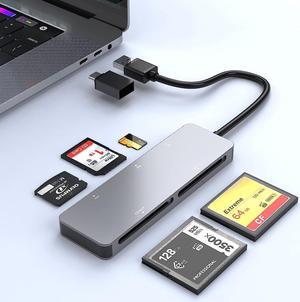 USB 3.0 Multi SD Card Reader with USB C Adapter 7 in 2 Memory Card  Reader/Adapter/Hub for SD SDXC SDHC CF CFI TF XD Micro SD Micro SDXC Micro  SDHC MS