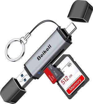 SD Card Reader Dual Connector USB C USB 3.0 Memory Card Reader Adapter - Supports SD/Micro SD/MMC/SDXC/SDHC/Micro SDHC Compatible with MacBook Pro MacBook Air Galaxy S21 S22