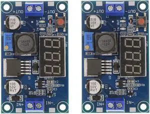2PCS LM2596 DC DC Step Down Converter Voltage Regulator LED Display Voltmeter 4.0-40V to 1.3-37V Buck Adapter Adjustable Power Supply