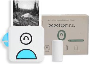 L1 Inkless Pocket Printer - Mini Phone Bluetooth Portable Poooli Thermal Printer for iOS + Android Print Sticky Photos, Labels, Notes, Lists for Journal, Blue