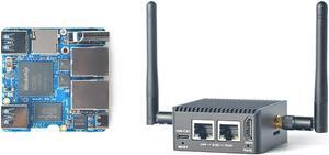 Nanopi R5C Mini WiFi Router OpenWRT with Dual PCIe 2.5Gbps Ethernet M.2 WiFi Bluetooth Ports 4GB LPDDR4X RAM Based in Rockchip RK3568B2 Soc for IOT NAS Smart Home Gateway (with M.2 WiFi Module)