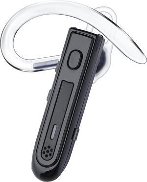 Bluetooth Headset Noise Canceling for Cellphones Wireless Single Ear Bluetooth Earpiece with Microphone for Trucker (Dark Black)