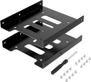 H SSD/HDD Mounting Bracket, 2.5 to 3.5 SSD Bracket, Metal Adapter Hard Drive Holder for PC (2 Pack)