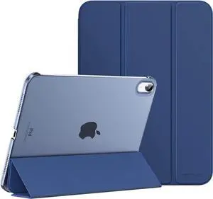 Case for iPad 10th Generation 10.9 inch 2022 Slim Stand Protective Cover with Hard PC Translucent Back Shell Cover for iPad 10th Gen 2022 Support Touch ID Auto Wake/Sleep Navy Blue