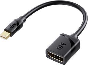 32.4Gbps 8K Mini DisplayPort to DisplayPort 1.4 Adapter (Mini DP to DP 1.4) in Black - 8K@60Hz 4K@120Hz Resolution Ready - Thunderbolt and Thunderbolt 2 Port Compatible