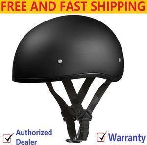 Daytona Helmets Motorcycle Half Helmet Skull Cap- Dull Black W/O Visor 100%