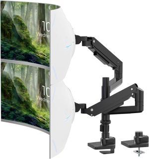 PUTORSEN 17-49 inch Premium Aluminum Heavy Duty Dual Monitor Arm for Ultrawide Screens up to 44lbs, Vertical Stacked Dual Monitor Desk Mount, Full Motion Dual Vertical Monitor Mount, VESA 75/100,Black