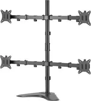 PUTORSEN  Quad Monitor Stand, 4 Monitor Mount for 17 to 32 inch Computer Screens,Hold up to 19.8lbs Each,Fully Adjustable Stacked 4 Monitor Desk Mount,Black