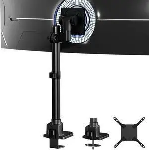 PUTORSEN Monitor-Arm Ultrawide Heavy Duty 27-57'' - Aluminum Single Monitor Mount Holds up to 59.4lbs, Adjustable Desk Mount Stand, VESA75/100/200mm, Black