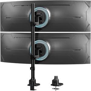PUTORSEN Dual Monitor-Arm Ultrawide Heavy Duty - 27-57 inch Vertical Dual Monitor Mount, Adjustable Stacked Double Monitor Desk Mount Stand, Max Load 59.4 lbs (per Screen), VESA 75 100 mm, Black