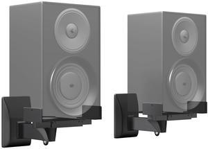 PUTORSEN Dual Speaker Wall Mounts - Universal Side Clamping Bookshelf Mounting Bracket for Surrounding Sound Speakers, Hold up to 55 lbs, 2 Pack