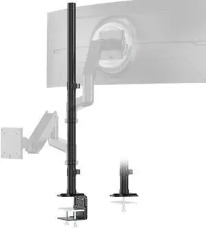 PUTORSEN Steel Extra Tall 32 Inch 2-Section Monitor Stand Pole - with Mounting Base, Heavy Duty Center Pole (Supports Up to Max. 88 lbs), 2 Mounting Options, Black