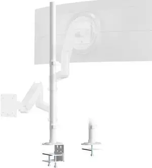 PUTORSEN Steel Extra Tall 32 Inch 2-Section Monitor Stand Pole - with Mounting Base, Heavy Duty Center Pole (Supports Up to Max. 88 lbs), 2 Mounting Options, White
