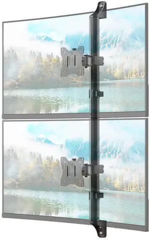 PUTORSEN Dual Monitor Wall Mount - Vertical Stacked Monitor Wall Mount for 17-32 inch Screens,Holds up to 19.8 lbs per Monitor,VESA 75x75/100x100mm,Black