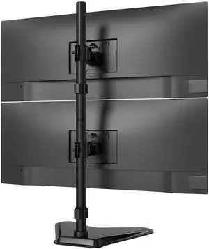 PUTORSEN Dual Monitor Stand Heavy Duty - 17-49 inch Freestanding Vertical Dual Monitor Arm, Adjustable Stacked Double Monitor Desk Mount, Max Load 44 lbs (per Screen), VESA 75/100 mm, Black