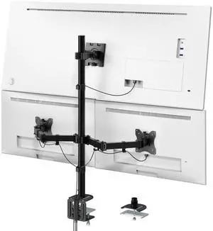 PUTORSEN Triple Monitor Mount for Up to 49" Ultrawide and 32" Monitors per Side Arm, Extra Tall 3 Monitor Desk Mount Holds up to 44 lbs, VESA 75/100 mm