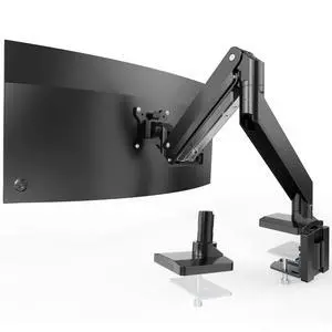 PUTORSEN Heavy Duty Monitor Arm for Ultrawide Screens up to 49 inch and 39.6lbs, Premium Aluminum Single Desk Mount Stand with Gas Spring