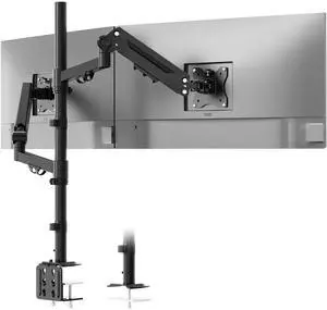 PUTORSEN Stacked Monitor Mount - Extra Tall Vertical Monitors Stand for 17-40 Inch Screen, Fully Adjustable and Hold 26.4 lbs per Arm