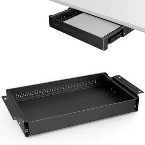 PUTORSEN Under Desk Storage Drawer 15.7" Wide - Smooth Slide Out Organizer for Standing Desk & Home Office,Max Load 17.6 lbs