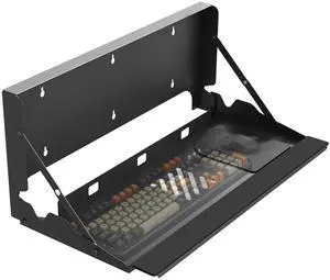 PUTORSEN Flip Down Keyboard Tray Wall-Mount - 24 Inch Computer Keyboard and Mouse Platform Tray, Space Saving Design, Holds Up to 22 lbs, Black