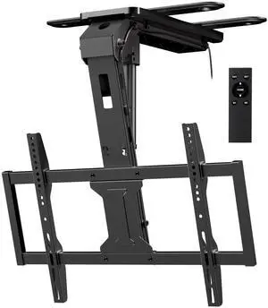 PUTORSEN Motorized Ceiling TV-Mount Flip Down - 37 to 75 Inch Electric TV-Mount Motorized Drop Down with Remote, Black
