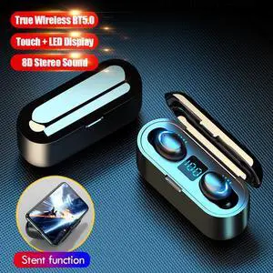 F9-6 True Wireless In-ear Earphones BT 5.0 Mini Earbuds Touch Control 8D HiFi Sound Headsets HD Binaural Call With Mic 2000mAh Magnetic Charging Case Digital Power Display