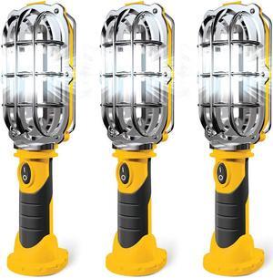 Handy Cordless LED Work Magnetic Base Light Compact, Lightweight for Indoor Outdoor Emergency Car Repair 3PACK