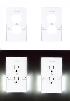 4 Packs Outlet Wall Plate LED Guide Night Lights, Illuminated Plug Cover With Sensor Inductive Easy Installation In Seconds For Home Kitchen Bedroom Hallway Stairway Garage Utility Room 4 Packs Outlet Wall Plate LED Guide Night Lights, Illuminated Plug Cover With Sensor Inductive Easy Installation In Seconds For Home Kitchen Bedroom Hallway Stairway Garage Utility Room