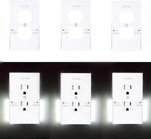 6Packs Outlet Wall Plate LED Guide Night Lights, Illuminated Plug Cover with Sensor Inductive Easy Installation in Seconds for Home Kitchen Bedroom Hallway Stairway Garage Utility Room 6Packs Outlet Wall Plate LED Guide Night Lights, Illuminated Plug Cover with Sensor Inductive Easy Installation in Seconds for Home Kitchen Bedroom Hallway Stairway Garage Utility Room