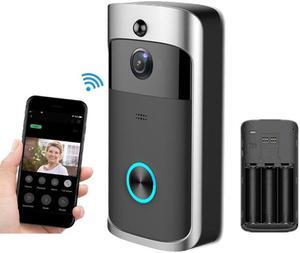 Cansel V5 Wifi Wireless Video Doorbell, HD, Night Vision, Motion Alert. Battery-Powered with Mobile Phone Remote Surveillance