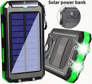 CANSEL 10000mAh Portable Solar Power Bank,With USB Connector, Charging Indicator, And Lithium Rechargeable Battery - 0-5W Output, Solar Powered Charger For Travel, Camping, Green