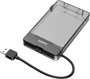 MAIWO K104 2.5 inch USB 3.0 External Hard Drive Enclosure, USB3.0 to SATA Portable Clear Hard Disk Case for 2.5" 7mm / 9.5mm SATA HDD / SSD, Support UASP SATA III, Max 6TB, Tool-Free Design