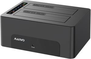 MAIWO K3082CE Dual Bay USB 3.0 to SATA I/II/III Dual Bay External Hard Drive Docking Station Clone Erase Dock for 2.5 or 3.5in HDD, SSD with Hard Drive Duplicator/Cloner/Eraser Function
