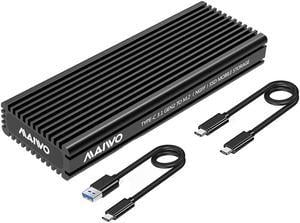 MAIWO M.2 SATA and NVMe Combo  SSD Enclosure with Aluminum Heat Sink Shell, USB3.2 Gen2 Type C 10Gbps. Fits B+M key and M-key M.2 2242,2260,2280,Type C to A and Type C to C Cable Included