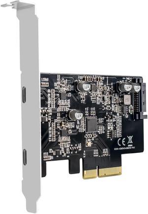 MAIWO PCIe Gen3 x2 USB 3.2 / 3.1 Card ASM3142- PCI Express to 2-Port Type C HUB Internal Expansion Card Controller Adapter PCI Express Card Desktop PC Support Multiple INs
