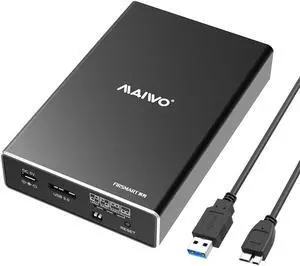 MAIWO 2 Bay 2.5-inch USB 3.0  (5Gbps) RAID Enclosure Support RAID 0/1 RAID Mode SATA Hard Drive RAID Storage Case (Diskless)