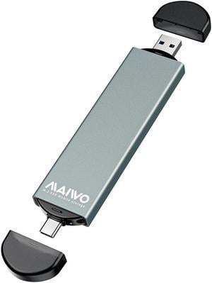 MAIWO M.2 NVMe & SATA SSD Enclosure Reader Adapter USB C 3.2 Gen2 10Gbps, Thunderbolt 3 Compatible, Aluminum Gray, Single SSD, M.2 SATA&NVMe SSD
