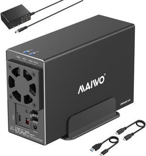 MAIWO 2-Bay RAID Enclosure Docking Station for 3.5 inch SATA Hard Drive, USB3.1 GEN2 Type-C 10Gbps Rate, Max 36TB Capacity, Support RAID 0 /1 /Large(JBOD) /Normal Mode