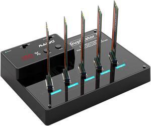 MAIWO M.2 SATA SSD Duplicator, 5 Bay External Hard Drive Docking Station for M.2 SATA B Key Solid State Drive, USB 3.0 to SATA M.2 SSD Dock, 1 to 4 Offline Cloner, 5Gpbs Transmission Speed