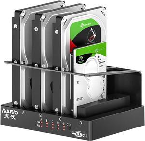 MAIWO 4 Bay USB 3.0 to SATA External Hard Drive Docking Station Dock for 2.5 /3.5 inch SATA III HDD SSD, Up to 5Gbps High Speed, Support UASP, Max 64TB Capacity (Not Support Offline Clone)