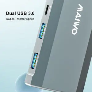 MAIWO 6in1 USB C Docking Station and M.2 NVMe SSD Enclosure, Multi-Port USB-C Hub Adapter with 4K HD, USB 3.0 Ports, 100W PD Power Delivery, Type-C Enclosure for M.2 PCIe NVMe and SATA SSDs Size 2280