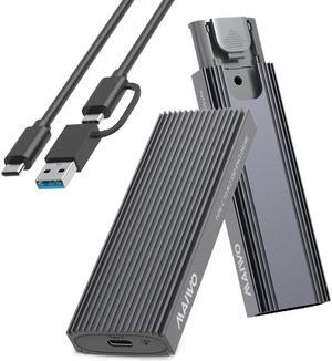 MAIWO M.2 SATA/NVMe SSD Enclosure Aluminum Tool free Type C to M.2 SSD Hard Drive Adapter Up to 10Gbps