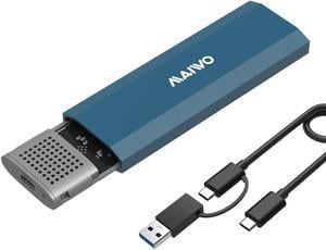 MAIWO M.2 NVMe SATA SSD Enclosure, Aluminum Tool-Free 10Gbps USB C Adapter, USB 3.1 M.2 NVMe Reader, Supports 2TB 2230/2242/2260/2280 NGFF M-Key B+M Key SSDs UASP Trim