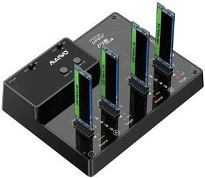 MAIWO 4 Bay NVME M.2 Docking Station Duplicator, NVME PCIe M.2 Drive to USB3.1 GEN2 Adapter Cloner, Up to 10Gbps, 8TB Capacity, Support Two Group Clone Independently