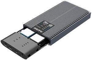 MAIWO M.2 NVMe SATA SSD Enclosure with Offline Clone, USB C 3.2 GEN2 10Gbps Speed, 8TB Capacity, Dual Bay M.2 NVMe SATA SSD Duplicator Cloner