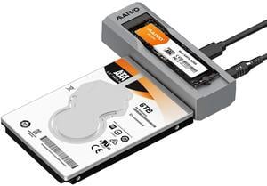 MAIWO M.2 SATA to 2.5'' 3.5''SATA Enclosure with Offline Clone, M.2 B+M Key to 3.5inch HDD Cloner, USB-C Type-C Max 5Gbps Standalone Clone Duplicator