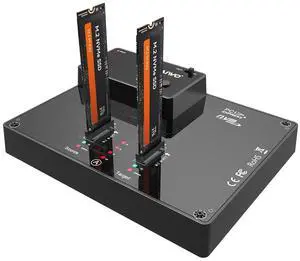 MAIWO Dual Bay NVMe Docking Station, M.2 Duplicator with NVMe Clone(Max 10Gbps),M.2 Dock with Power Switch,Compatible with Windows, mac OS, Linux
