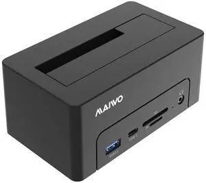 MAIWO Single Bay SATA SSD HDD Docking Station with Hub Expansion, Gigabit Ethernet,4K HDTV Video Port, USB 3.2 Ports, SD TF Card Reader, Audio Mic Port for MacBook